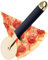 Pizzaschneider, Stahl, stabile Edelstahlkonstruktion. Rasiermesserscharfer Pizzaschneider, weicher Griff, Sicherheits-Fingerschutz. Gut für Gebäck, Nudeln, Teig. 5 Jahre Garantie, Blau und Gold