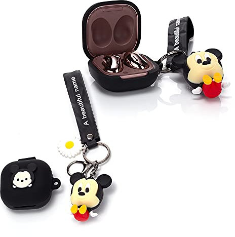 Llavero y Estuche de muñeca para Samsung Galaxy Buds2 Pro (2022), Galaxy Buds 2 (2021), Galaxy Buds Pro (2021), Galaxy Buds Live (2020), XMBYGY Accesorios de Cubierta de Silicona para Earbud