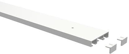 INTERDECO Gardinenschiene, Vorhangschiene und Deckenschiene 2-läufig aus Aluminium, flache Objektschiene, Weiß, vorgebohrt, zur einfachen Deckenmontage, Typ 15201200, 280 cm