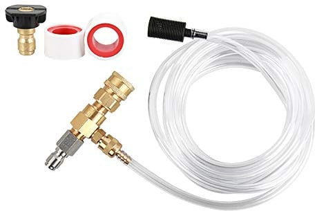 Pressure Washer Chemical Injector Kit with Adjustable Snap Coupler, Siphon Hose, Soap Nozzle and Teflon Tape, 3/8 Quick Connect