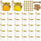 XiYee 20 Stück 45ml Mini Sechseckige Glas Honig Gläser für kleine Honig Gläser mit goldenen Deckeln, Holzlöffel, Kraftpapier Etiketten, Bienenanhängern, Perfekt für Babyparty, Hochzeitsgeschenk