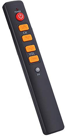 Universal Big Button TV Remote - Seniors, Elderly - Simple, Learning Remote Control for TV/STB/DVD/HIFI/VCR, etc. Easy Use, Smart, 10m / 33ft Remote Distance