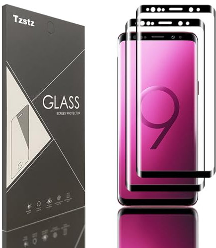 Tzstz 2 Pièces Verre Trempé pour Samsung Galaxy S9 Protection Écran ，3D Couverture Complète Film de Protection，Sans Bulles, Anti-Rayures，HD Film de Protection D'écran