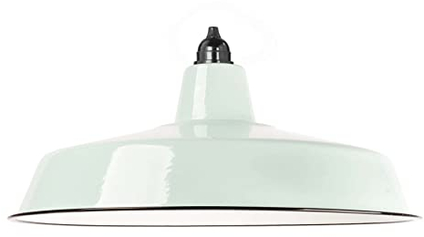 Lightstock Industrie Lampenschirm Emaille Mint (2. Wahl), Fabriklampe Ø46 cm inkl. Fassung aus Bakelit