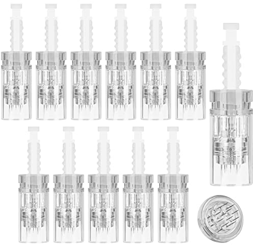 LOPHE 12 Pièces Cartouches de Rechange Jetables, 12 Épingles Remplacement Cartouches Micro Aiguilles pour Dermapen Micro Aiguilles Stylo (Baïonnette)