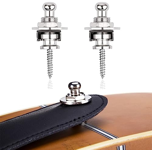 Gitarrengurt Knöpfe, 2 Stück Gitarrengurtschlösser, Gitarrengurt Schlösser, Gitarre Strap Locks, Gitarre Strap Lock Button, Schlösser für Gitarrengurte für E-Akustik-Gitarre,Bass-Gurtschlösser Ukulele
