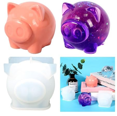 2 Stücke Silikonform Schweinchen - DIY-Form in Lebensmittelqualität für Ostern - Gießform zur Herstellung von Kerzen, Schweinchen-Ornamenten und DIY-Produktion