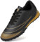 Lvptsh Boys Girls Football Boots Kids Athletic Soccer Cleats Shoes Indoor Outdoor Spikes Football Competition Shoes Boy's Sneakers,BlackGold,EU36