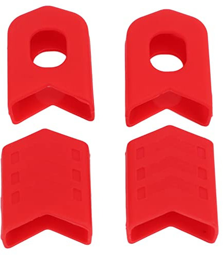 Tissting Fahrrad Kurbelschutz, Schutz für Kurbelstiefel, MTB Mountainbike Kurbelsatzkappen Schutz, Silikon Fahrrad Kurbelgehäuse Abdeckung Kurbelhülse Arm Boot Protector, Schützen und stylen Sie(Rot)