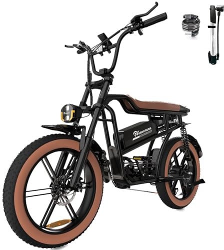 EVERCROSS EK30 Electric Bike for Adults, 20 x 4.0 Fat Tires E-Bike, Up to 25KM/H, 48V 15AH Removable Battery E-Bicycle, 7 Speeds, Racing Mountain Snow E-Bikes