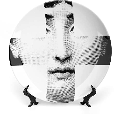 XYTDM Piatto Lina Cavalieri, Piatto Decorativo da Parete, Piatto Misterioso per Il Viso Decorazione da Appendere A Parete, Inclusa Staffa E Speciale Gancio A Molla