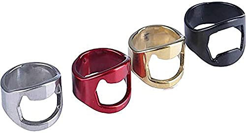 PULABO Apribottiglie in acciaio inox anello apribottiglie birra coca cola (4 pezzi, multicolore) durevole