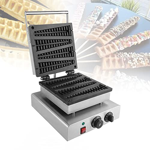 SmPinnaA 4Pcs Gaufriers Lolly, Machine À Muffins Électrique Commerciale en Fer À Gaufres, Four À Gâteau en Fer À Gaufres Antiadhésif, Température Constante Double Face