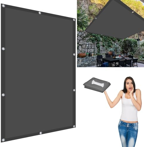 Sonnensegel Wasserdicht 3.6 x 3.8 m Wasserdicht Sun Segel mit Seilen und Befestigungs Kit für Außenbereiche wie Garten und Balkone, Anthrazit