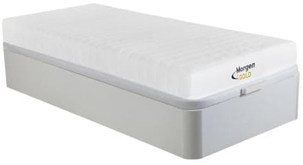 Vente-unique-Set Untergestell + 7-Zonen-Schaumstoffmatratze - 90 x 190 cm - Stärke 12 cm - Weiß - STELO Kids von YSMÉE