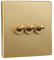 Wall Light Brass Lever Toggle Switch Champagne Gold Matte Panel For Home Decoration MQXFCZUX(3-Gang 2 Way Switch)