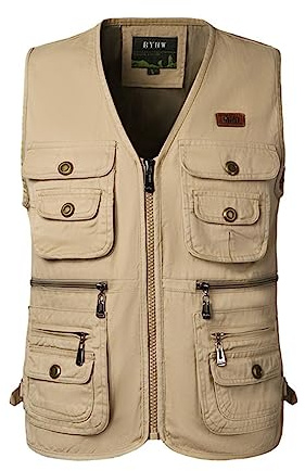 FUPODD Weste Damen Funktionale Arbeitsweste Weste Damen Tactical Weste Herren ärmellos Damen-Jacken Outdoor Sport Weste Atmungsaktiv Safari Weste Mit Vielen Taschen Für Jagd Angeln Camping