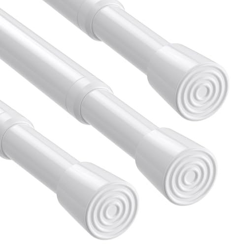 3Stück Gardinenstange Ohne Bohren 68-100cm Klemmstange Für Gardinen Teleskop Gardinenstange Zum Klemmen 100cm Teleskopstange Spannstange Duschstange(Weiß)