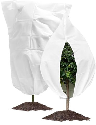 EUIEUT 2 PCS Housse Hivernage Plante Zippé Réglable, Voile d Hivernage Plantes Exterieur, Housses Protection Arbre, Voile Hivernage Palmier Réutilisable pour Arbre, Plante en Pot, Plante (120*180cm)