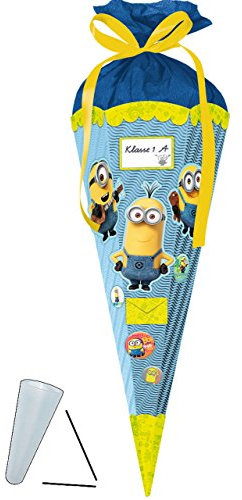alles-meine.de GmbH komplette Füllung - Circa 200 Teile - für BASTELSET Schultüte - Minion - mit/ohne Kunststoff Spitze - für ALLE Zuckertüte - incl. Rohling - Bastelschult..