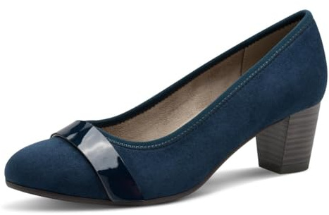 Jana Damen Pumps mit Glitzerdetails Vegan, Navy/Navy Pat, 41