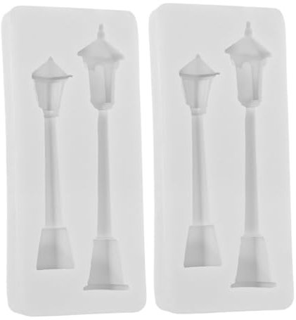 Tofficu 2Pièces Moules Silicone de Noël Forme de Lampadaire pour Fabrication de Bougies et Gâteaux Moules Polyvalents pour Projets Créatifs