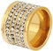 AMDXD Versprechensringe 20MM, Breit 4 Reihen Eheringe Damen Einzeln, Edelstahl Hochzeitsringe Herren mit Zirkonia, Gold, Gr.54 (17.2)