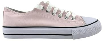 MODELISA - Zapatillas Deportivas De Lona Estilo Casual Mujer (Rosa, Sistema Tallas Calzado EU, Adulto, Mujer, Números, Mediano, 39)
