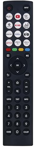 Riry Nouvelle Remplacement télécommande Hisense TV pour telecommande Hisense VIDAA LCD LED 4K Smart TV- Aucune Configuration REQUISE