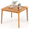 RELAX4LIFE Tavolo da Pranzo Esterno in Legno di Acacia per 4 Persone, con Foro per Ombrellone 5 cm, Resistente alle Intemperie per Giardino, Terrazza e Cortile, Naturale (100x100x75,5cm)