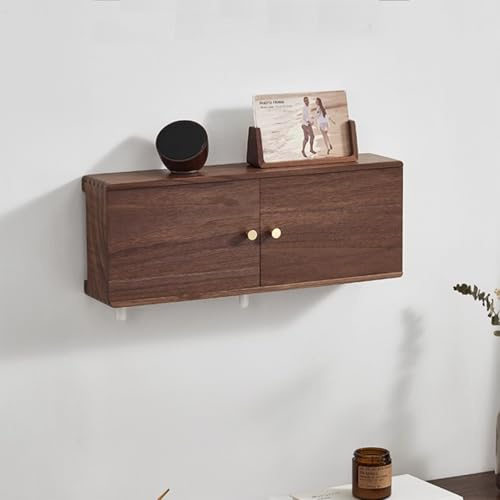 NKSTRWR An Der Wand Montierter WiFi-Box-Versteckkorb,Korb Zum Verstecken Von Routern,TV-Set-Top-Boxen Und Mediengeräten,Router-Regal Aus Holz,Für Zuhause,Büro.(L60cm/23.6in)