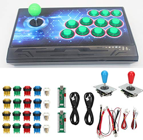 Zerodis Other Collectibles Colorful LED Light Up Buttons Interface Controller Compatible Home Button Fighting Stick Direction Control Joystick for Win10 Win8 (#1)