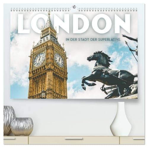 London - In der Stadt der Superlative. (hochwertiger Premium Wandkalender 2026 DIN A2 quer), Kunstdruck in Hochglanz: Doppeldeckerbusse, Telefonzellen und eine königliche Familie. (CALVENDO Orte)