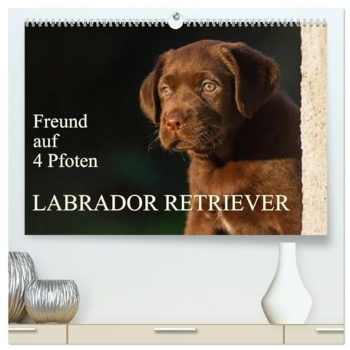 Freund auf 4 Pfoten - Labrador Retriever (hochwertiger Premium Wandkalender 2026 DIN A2 quer), Kunstdruck in Hochglanz: Der Labrador Retriever, eine ... Kalenderblättern (CALVENDO Tiere)