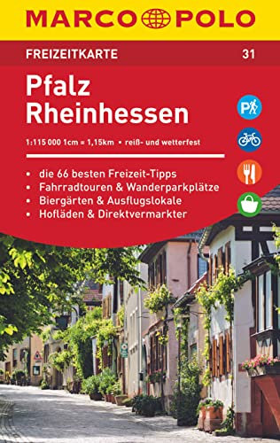 MARCO POLO Freizeitkarte 31 Pfalz, Rheinhessen 1:115.000: Die 66 besten Freizeit-Tipps. Die Fahrradtouren & Wanderparkplätze. Biergärten & ... & Direktvermarkter. Reiß- und wetterfest