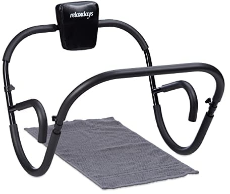 Relaxdays Aparato para Abdominales, Plegable, 60 x 70 x 70 cm, Entrenador en casa, Negro, Adultos Unisex