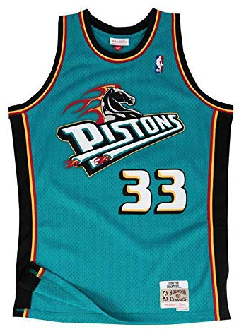 Mitchell & Ness Grant Hill #33 Detroit Pistons 1998-99 Swingman NBA Trikot Türkis, XL