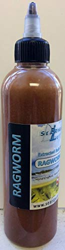 searigs Sea Fishing - Extract Bait Oil Black Lugworm, Crab, Mackerel and Bluey, Squid and Cuttlefish, Prawn and Crab, Rag worm, Sea Fishing Bait for Cod, Bass, Sole, Ray and Conger (Ragworm)