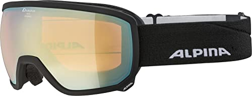 ALPINA SCARABEO Q-LITE - Verspiegelte, Kontrastverstärkende OTG Skibrille Mit 100% UV-Schutz Für Erwachsene, black matt, One Size