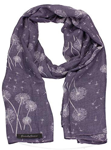 SwankySwans Dandelion Celebrity Designer Scarf Womens Scarf Shawl Wrap Ladies Long Scarf (Purple)