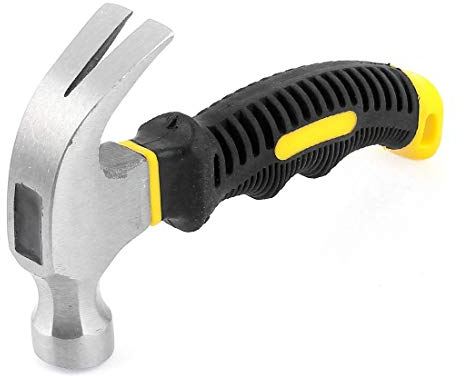 New Lon0167 Schwarzer gelber Vorgestellt Softgummi-Griff Mini Stubby zuverlässige Wirksamkeit Claw Hammer Nail Holder 160mm 6' '(id:7d9 31 1f 294)