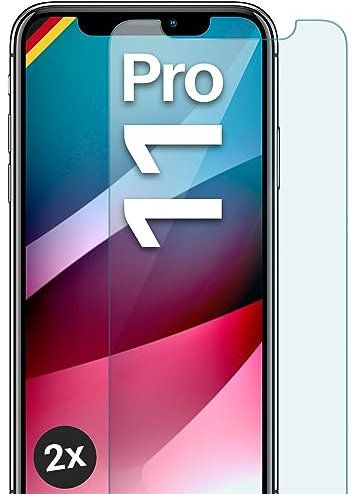 moex ShockProtect für iPhone 11 Pro Panzer Schutz Glas 9H Härte, Schutzfolie gehärtetes Schutzglas, 9H Displayschutz Folie Ultra-klar, kompatibel mit jeder Hülle, 2 Stück
