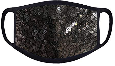 Lulupi Glitzer Mundschutz Multifunktionstuch Party Glänzend Mund-Nasenschutz Winddicht Atmungsaktiv Baumwolle Stoffmaske Mode Pailletten Halstuch Bandana Maske Schals