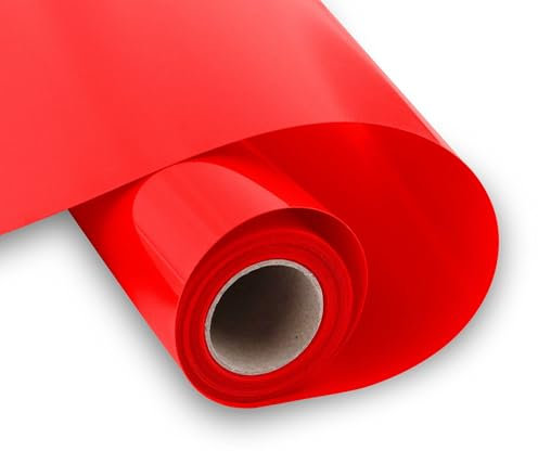 HIKENRI Red Heat Transfer Vinyl Bundle 12 x 10 ft Rolls,HTV Vinyl for Silhouette Cameo Easy to Cut & Weed,DIY Heat Press Design for T-Shirt,Clothes,Hats and Other Textiles