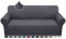 Earnmore Super Stretch Sofabezug 1 Stück Universal Couchbezug für Hunde Katze Elastische Jacquard Sofahusse mit Armlehnen(3 Sitzer,Grau)