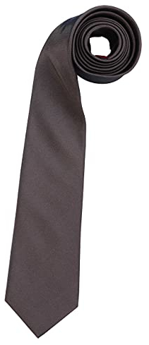 OLYMP Seidenkrawatte 7,5 cm breit Uni graubraun