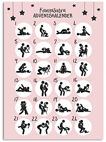 Postkarte Adventskalender KAMASUTRA Weihnachtskalender Postkarte A6 Geschenk Männer