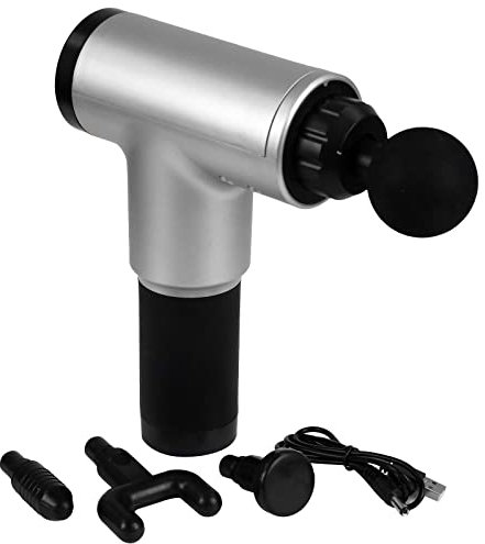 ASAB Deep Tissue Massage Gun 6 Speeds Handheld Percussion Back Massager Muscle Pain Relief Device High-Intensity Powerful Motor with 4 Interchangeable Massage Heads USB Rechargeable