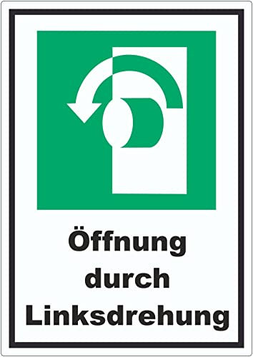 Öffnung durch Linksdrehung Aufkleber A8 (52x74mm)