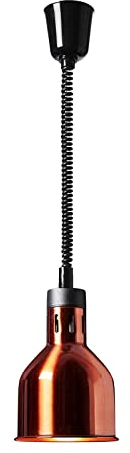 Royal Catering RC-SHSFL05 Wärmelampe Messing-Optik 17.6 x 17.6 x 26 cm höhenverstellbar Wärmestrahler Wärmelampe Gastro Warmhaltelampe